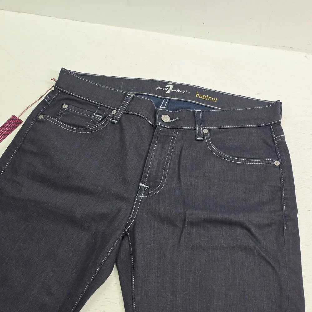 7 For All Mankind Bootcut Denim Jeans Men's Size 33 Blue Portland Dark Wash NWT